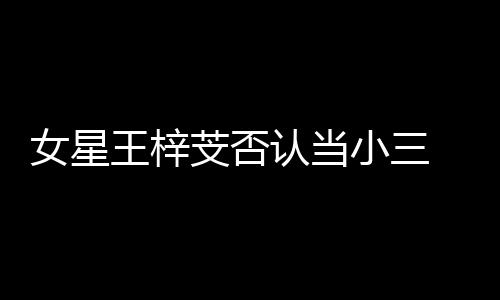 认当女星小三配谅解王梓芠否假的 原书是